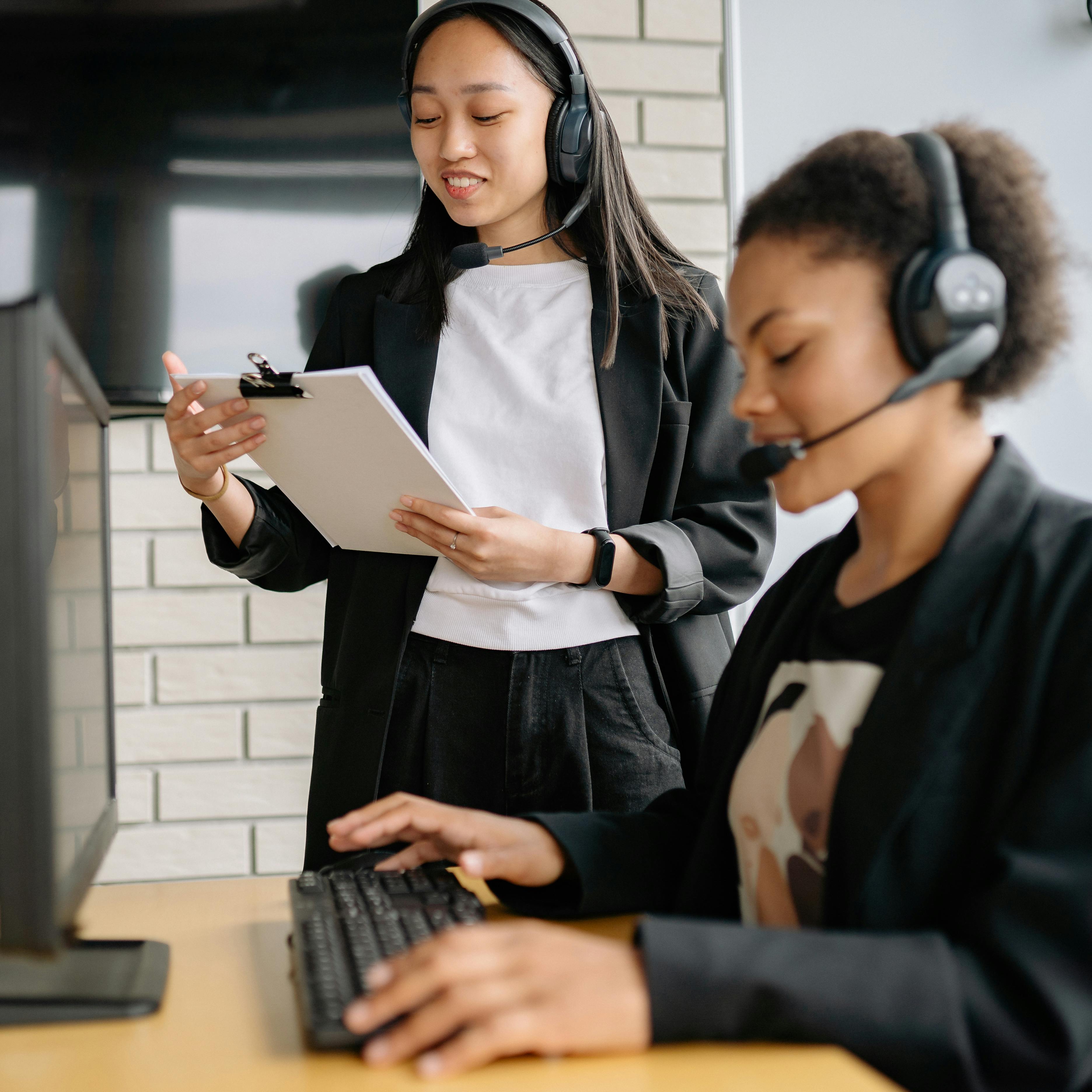 Women in office with headset